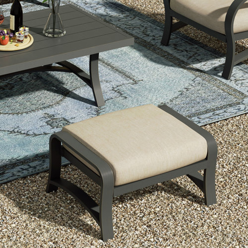 Peak Home Furnishings Upholstered Outdoor Ottoman with Sunbrella ...